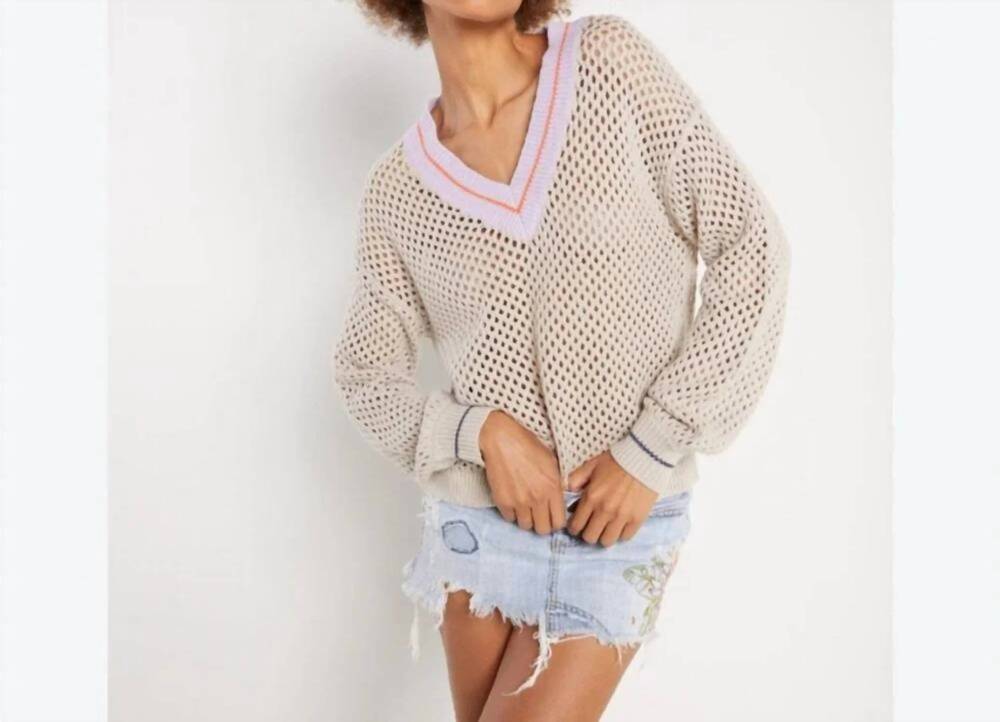 NEW LISA TODD women's beachbum sweater in snow